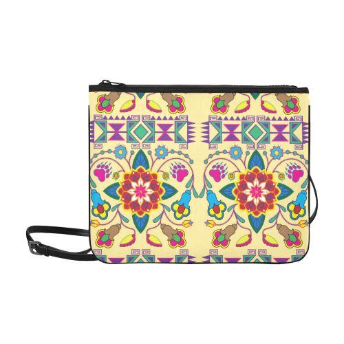 Geometric Floral Winter-Vanilla Slim Clutch Bag (Model 1668) Slim Clutch Bags (1668) e-joyer 