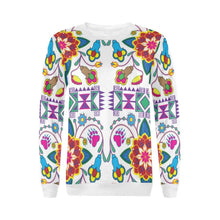 Load image into Gallery viewer, Geometric Floral Winter-White All Over Print Crewneck Sweatshirt for Women (Model H18) Crewneck Sweatshirt for Women (H18) e-joyer 
