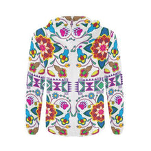 Load image into Gallery viewer, Geometric Floral Winter-White All Over Print Full Zip Hoodie for Men (Model H14) All Over Print Full Zip Hoodie for Men (H14) e-joyer 
