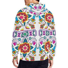 Load image into Gallery viewer, Geometric Floral Winter-White All Over Print Full Zip Hoodie for Men (Model H14) All Over Print Full Zip Hoodie for Men (H14) e-joyer 
