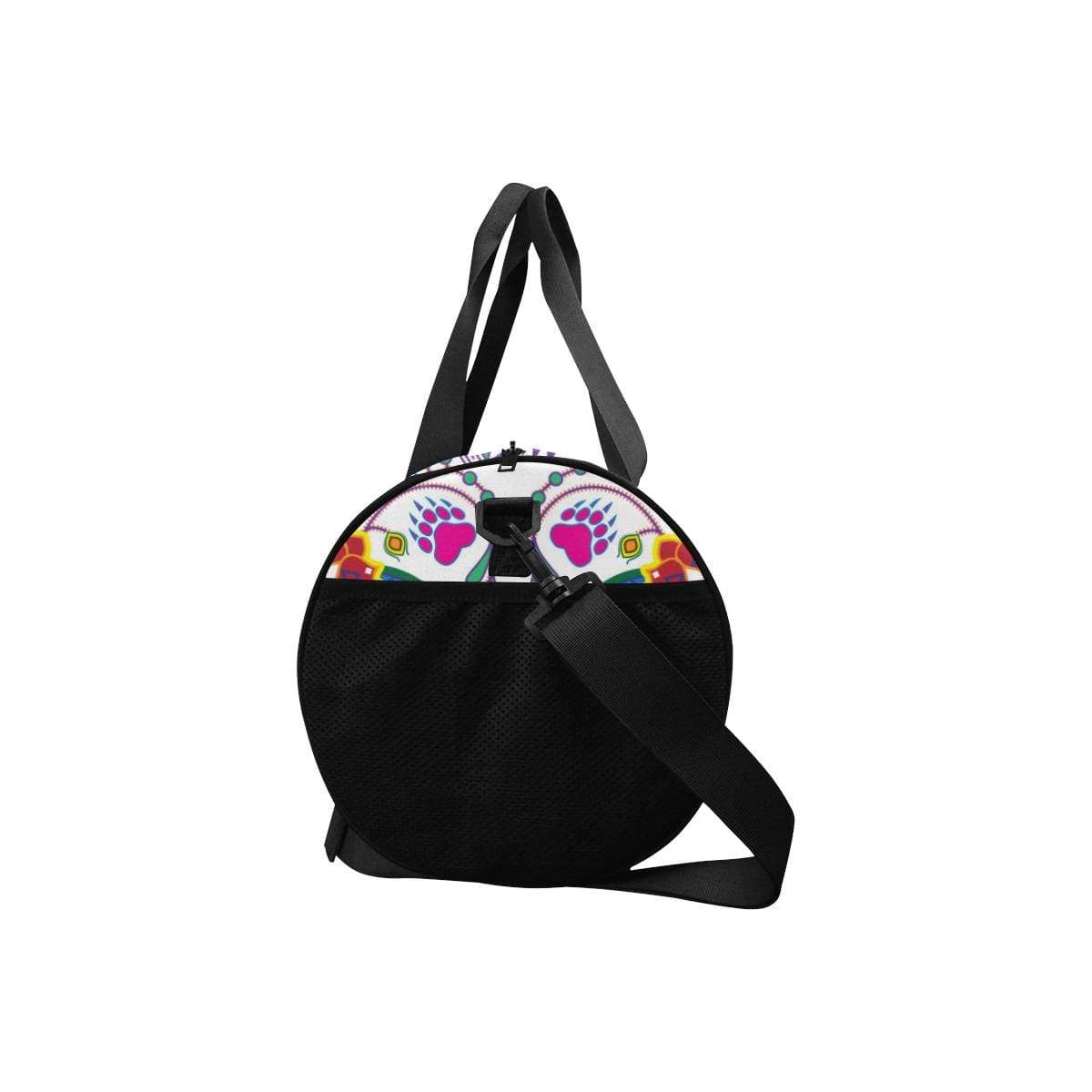Geometric Floral Winter - White Duffle Bag (Model 1679) Duffle Bag (1679) e-joyer 