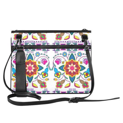 Geometric Floral Winter-White Slim Clutch Bag (Model 1668) Slim Clutch Bags (1668) e-joyer 