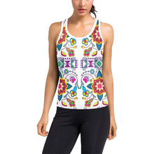 Load image into Gallery viewer, Geometric Floral Winter-White Women&#39;s Racerback Tank Top (Model T60) Racerback Tank Top (T60) e-joyer 
