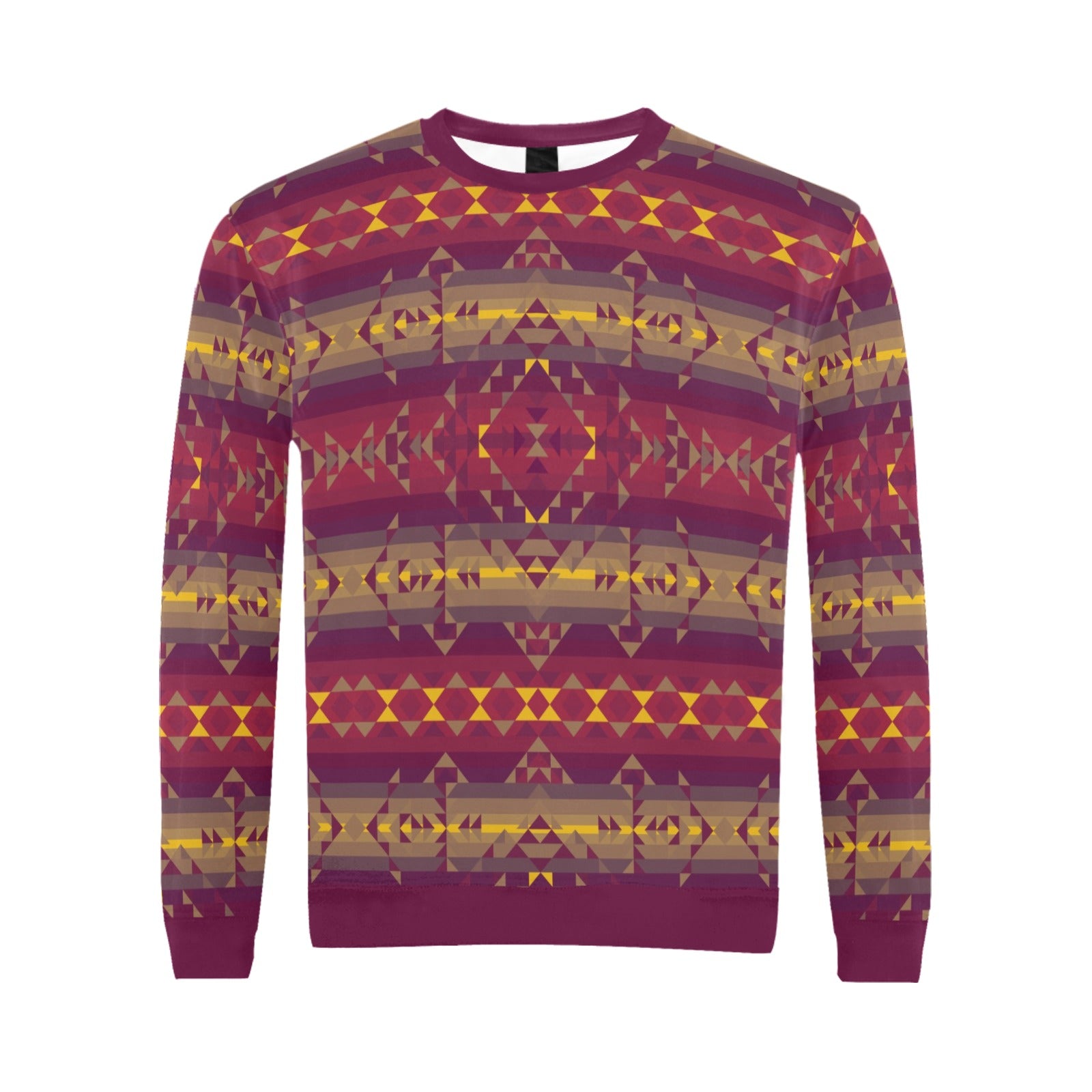 Gold Wool All Over Print Crewneck Sweatshirt for Men (Model H18) shirt e-joyer 