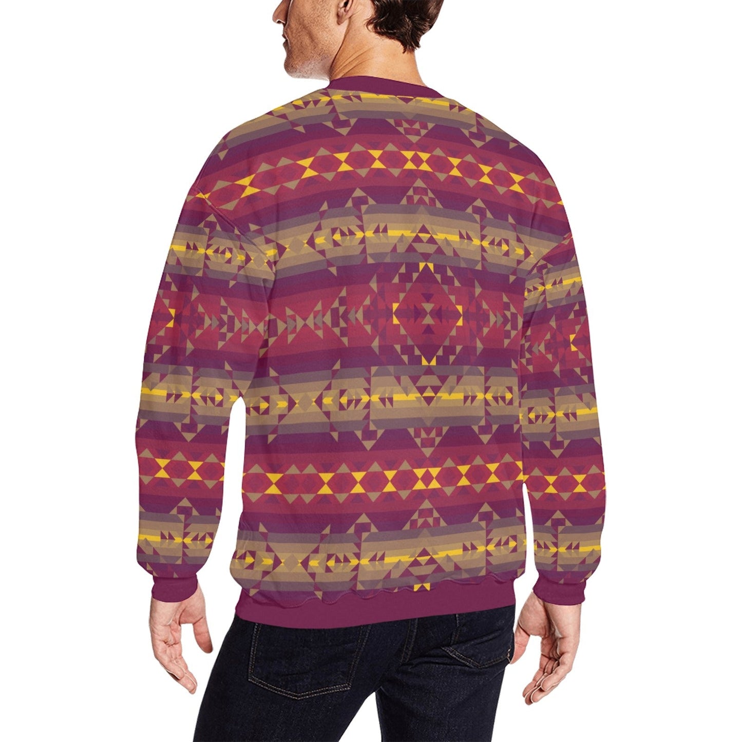 Gold Wool All Over Print Crewneck Sweatshirt for Men (Model H18) shirt e-joyer 