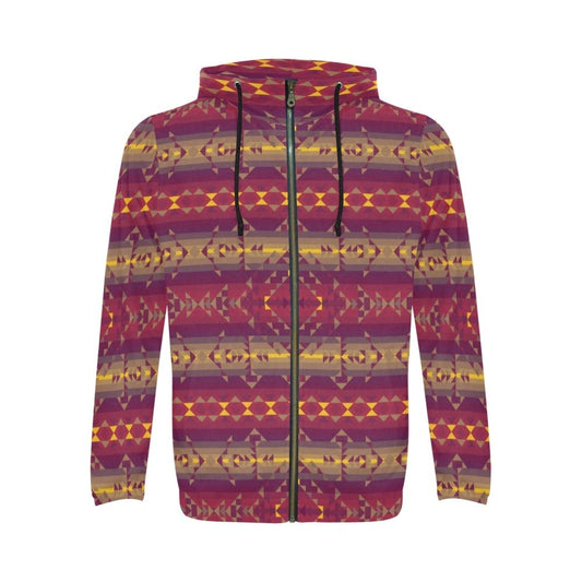 Gold Wool All Over Print Full Zip Hoodie for Men (Model H14) hoodie e-joyer 