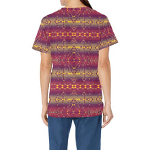 Load image into Gallery viewer, Gold Wool All Over Print Scrub Top Scrub Top e-joyer 
