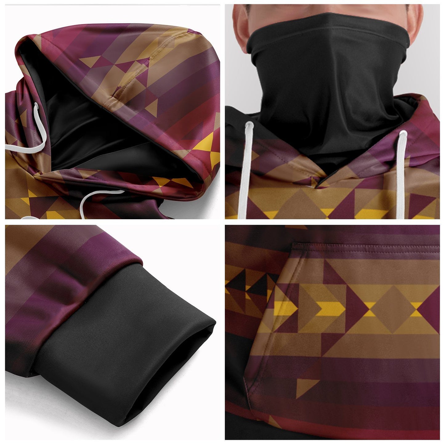 Gold Wool Hoodie with Face Cover 49 Dzine 