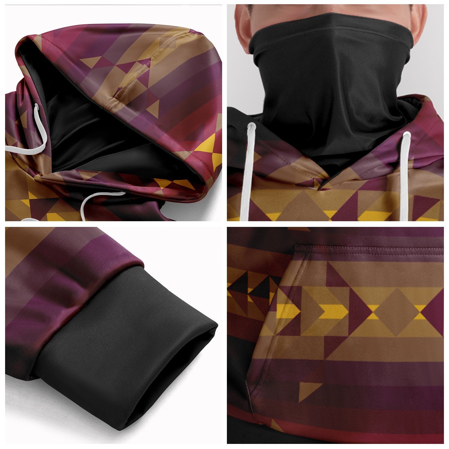 Gold Wool Hoodie with Face Cover 49 Dzine 