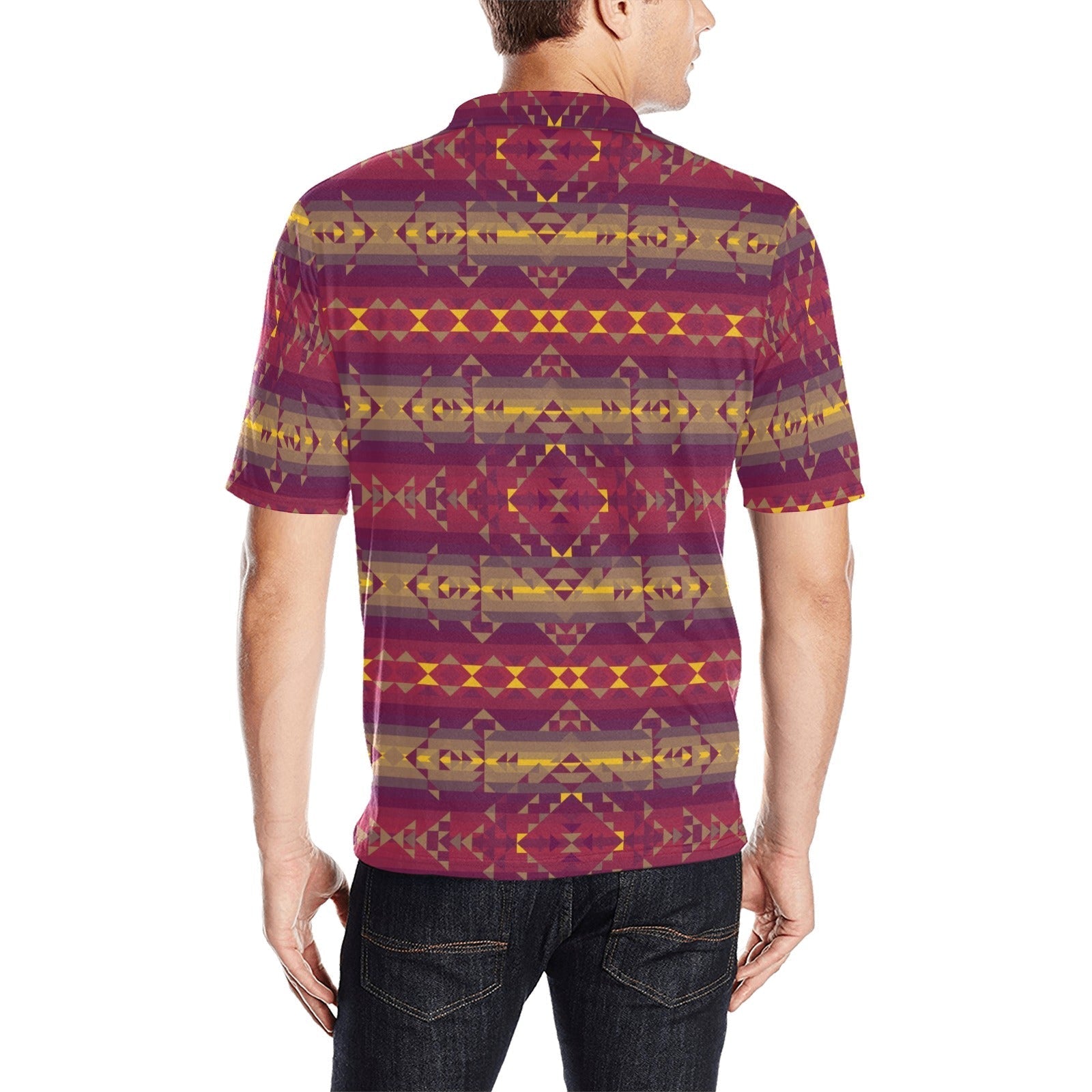 Gold Wool Men's All Over Print Polo Shirt (Model T55) Men's Polo Shirt (Model T55) e-joyer 