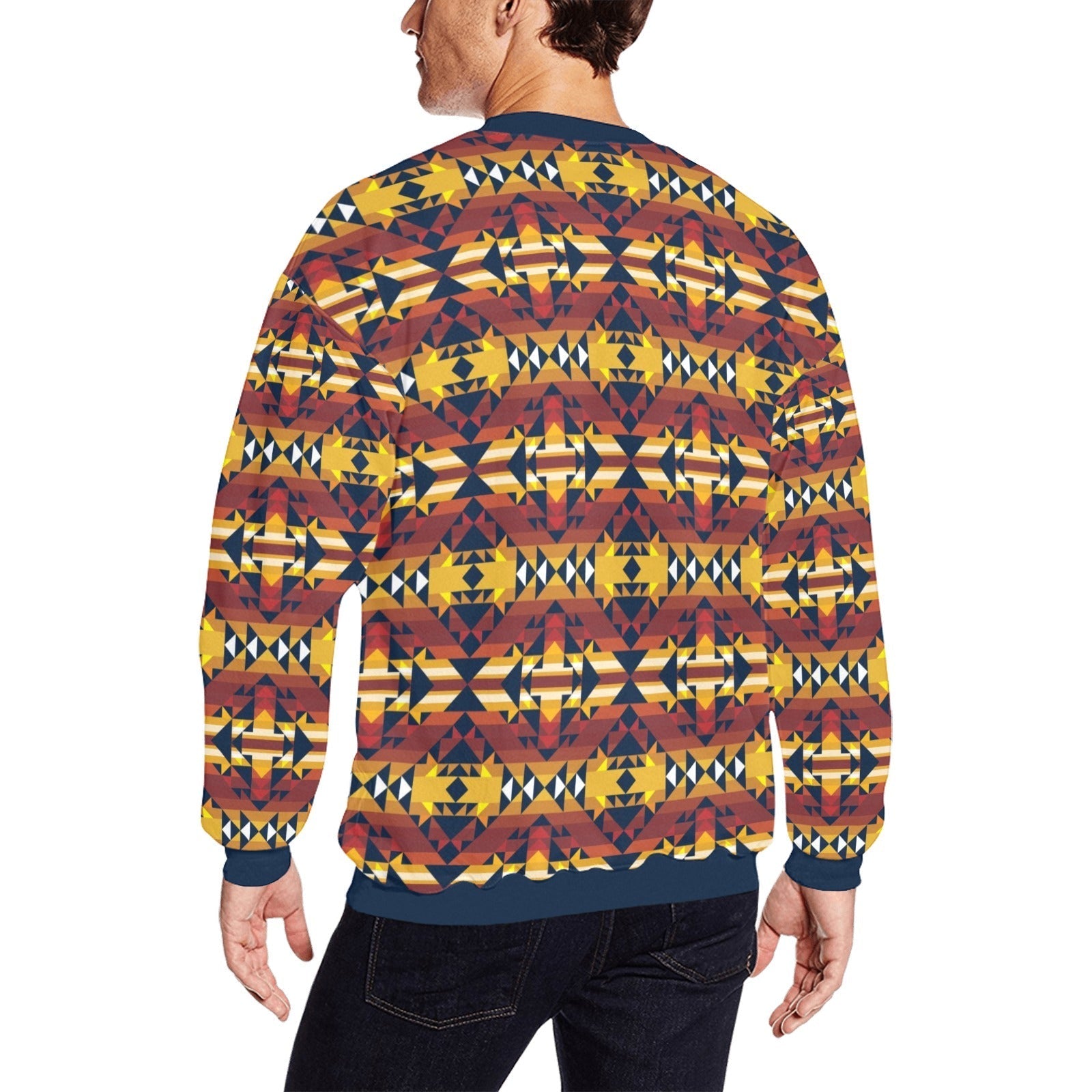 Golden Clouds All Over Print Crewneck Sweatshirt for Men (Model H18) shirt e-joyer 