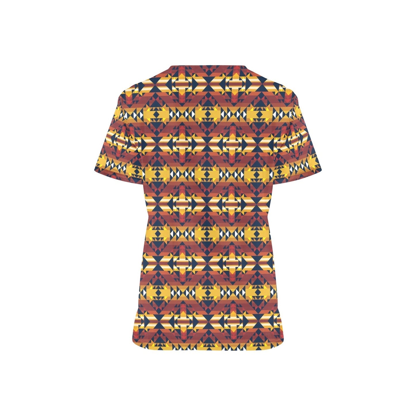 Golden Clouds All Over Print Scrub Top Scrub Top e-joyer 