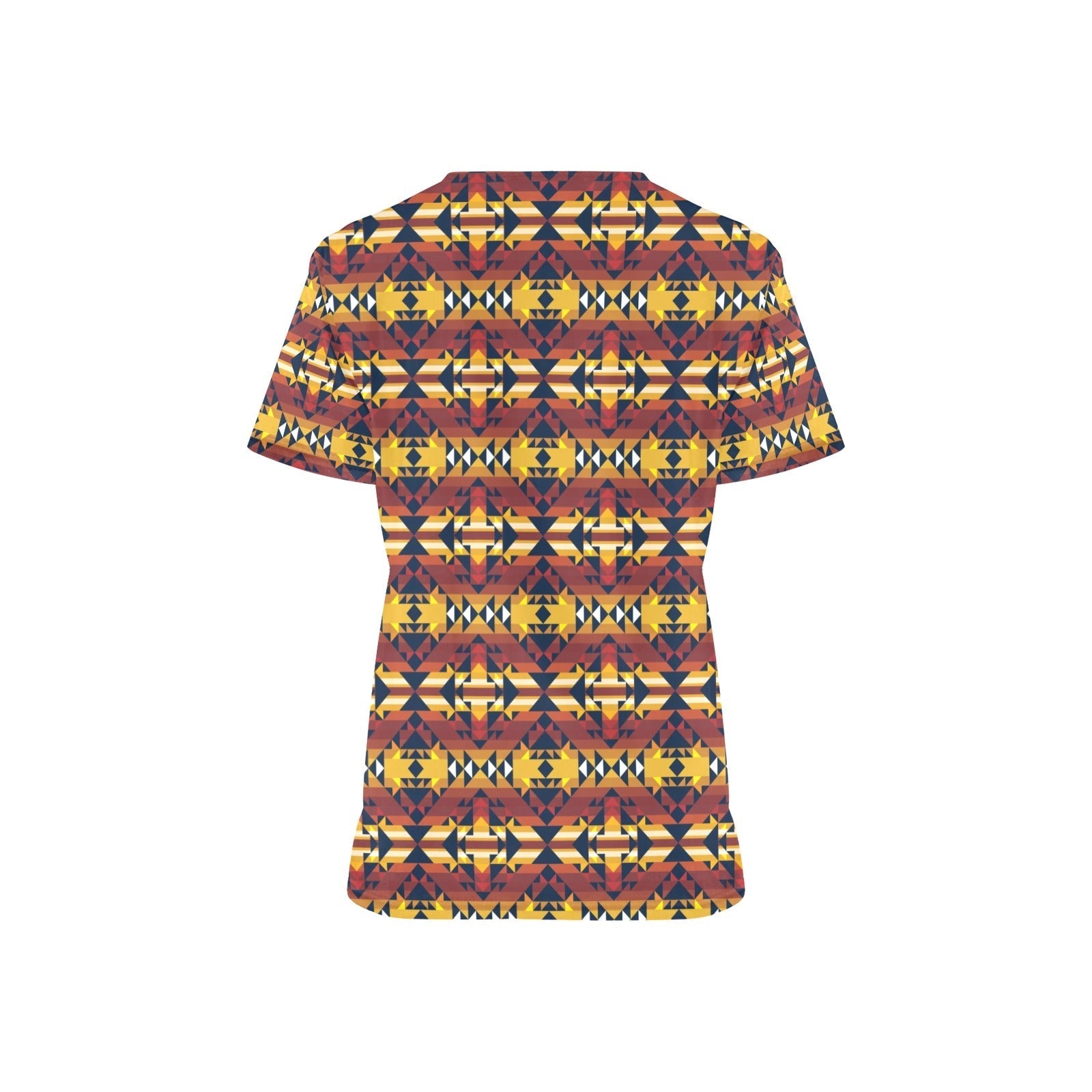 Golden Clouds All Over Print Scrub Top Scrub Top e-joyer 