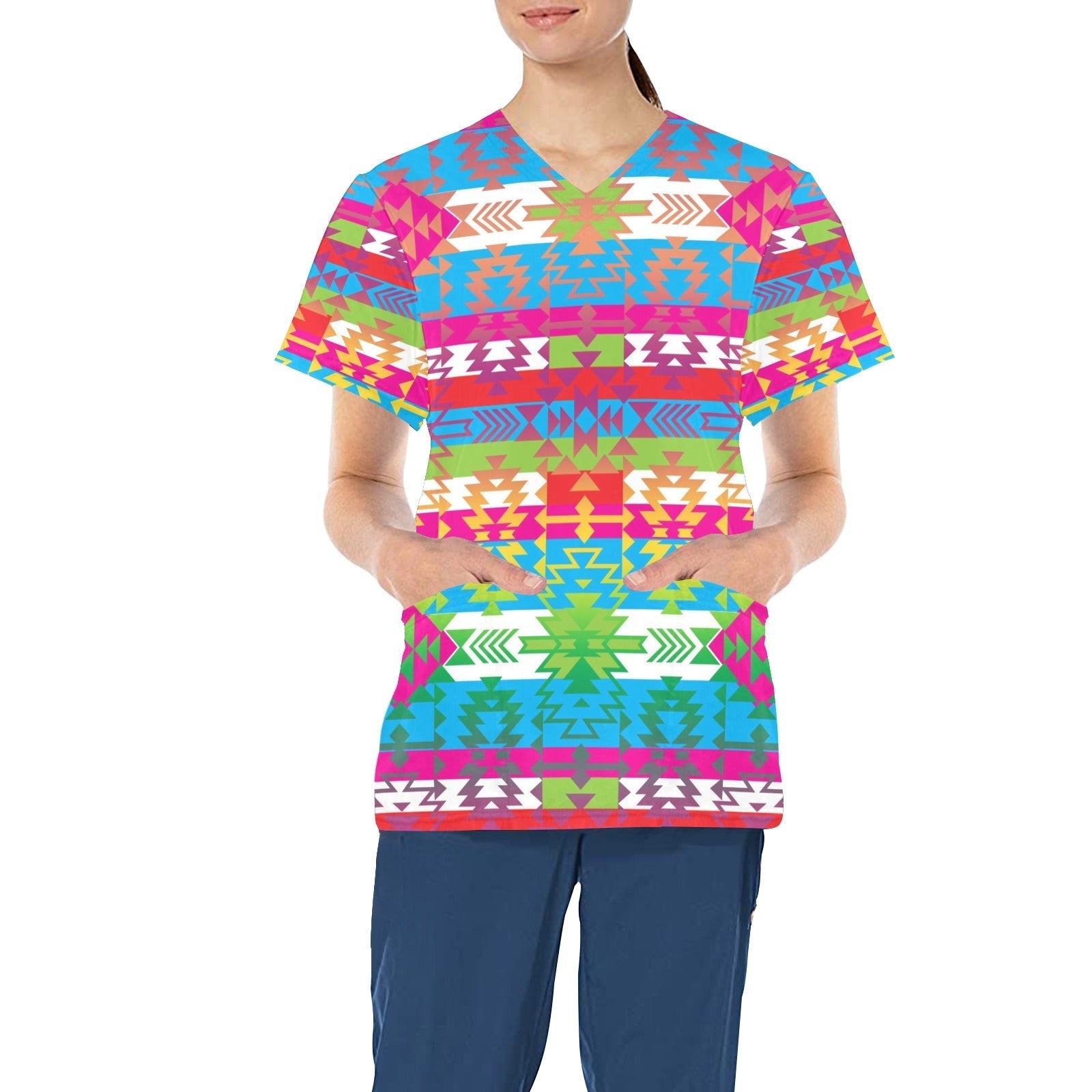 Grand Entry All Over Print Scrub Top Scrub Top e-joyer 