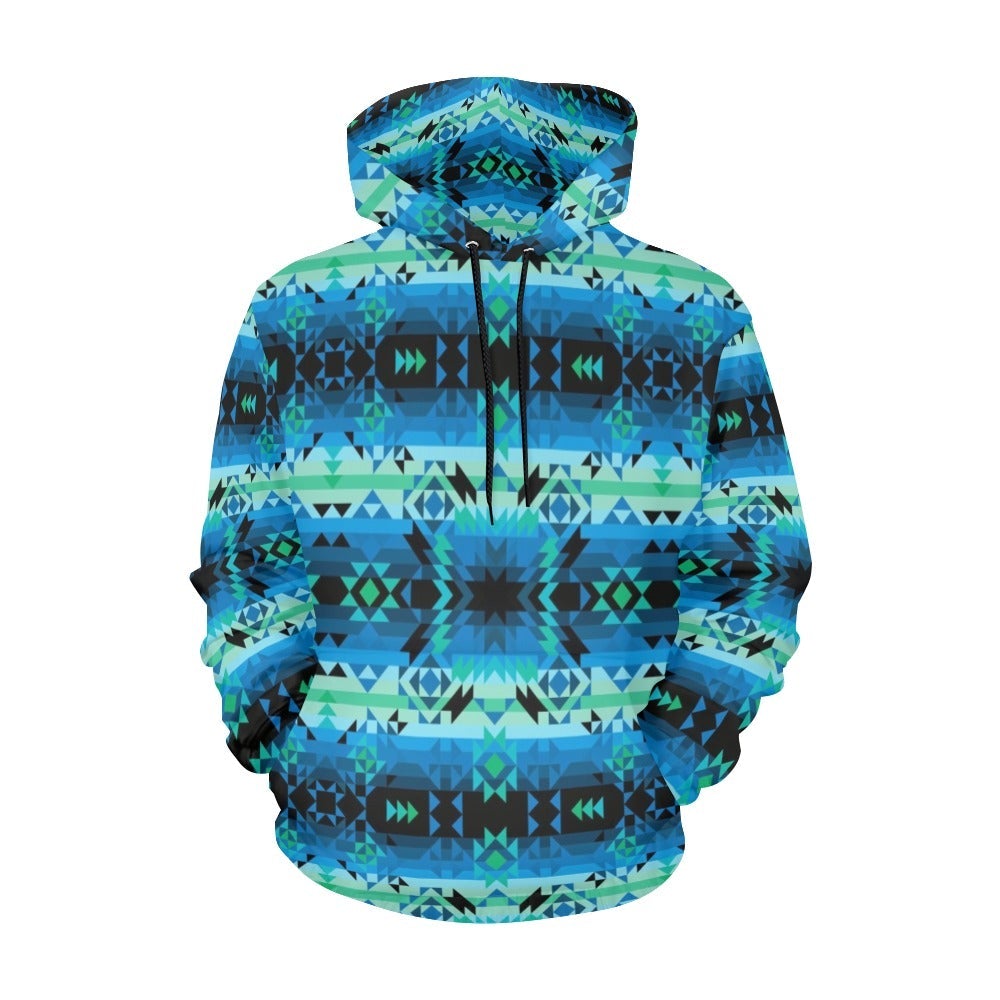Green Star All Over Print Hoodie for Men (USA Size) (Model H13) All Over Print Hoodie for Men (H13) e-joyer 