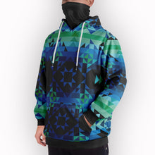 Load image into Gallery viewer, Green Star Hoodie with Face Cover 49 Dzine 
