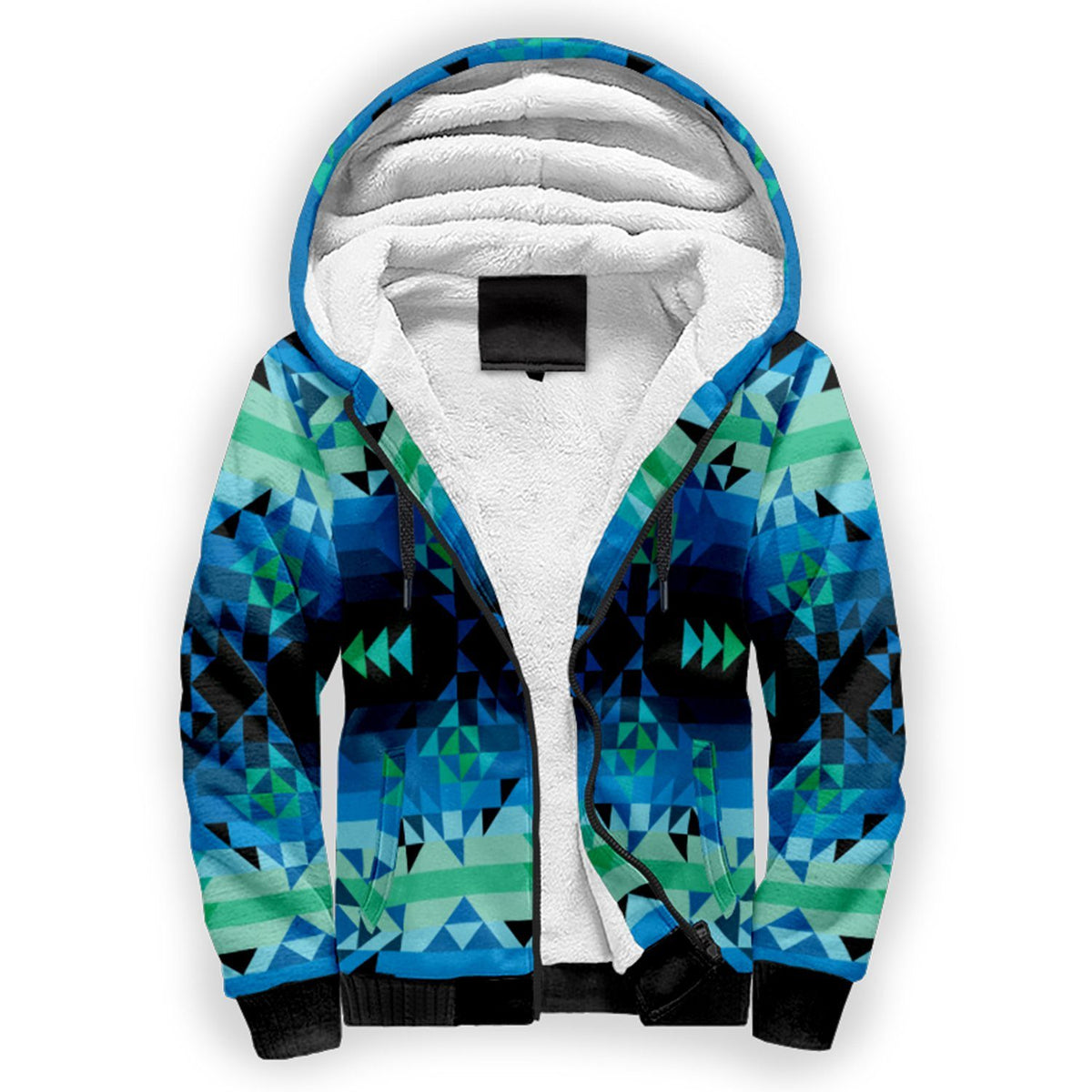 Green Star Sherpa Hoodie by 49 Dzine