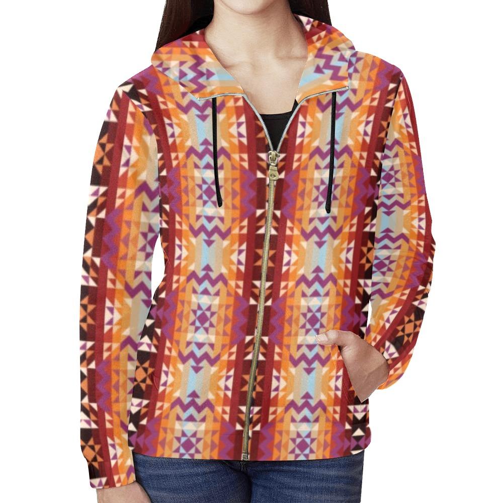 Heatwave All Over Print Full Zip Hoodie for Women (Model H14) All Over Print Full Zip Hoodie for Women (H14) e-joyer 