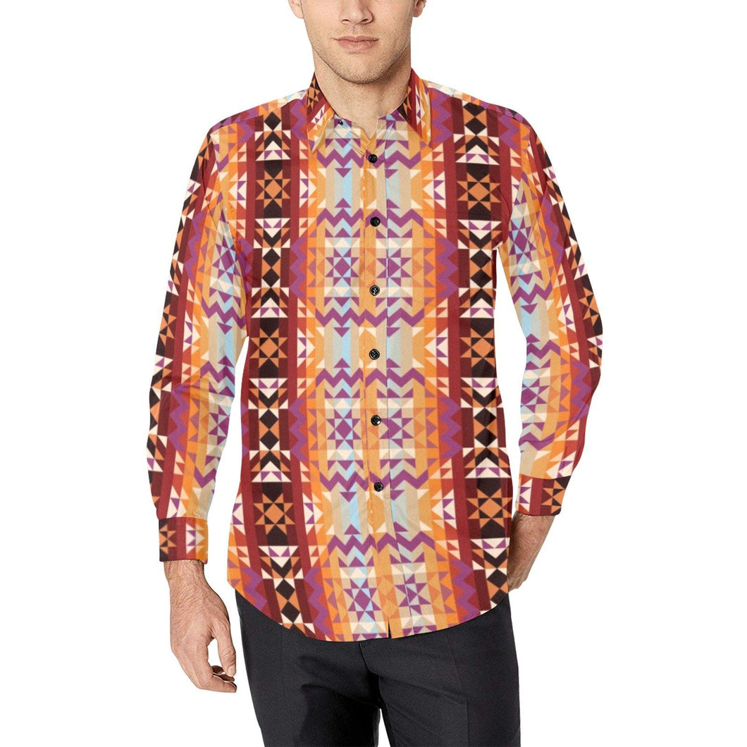 Heatwave Men's All Over Print Casual Dress Shirt (Model T61) Men's Dress Shirt (T61) e-joyer 