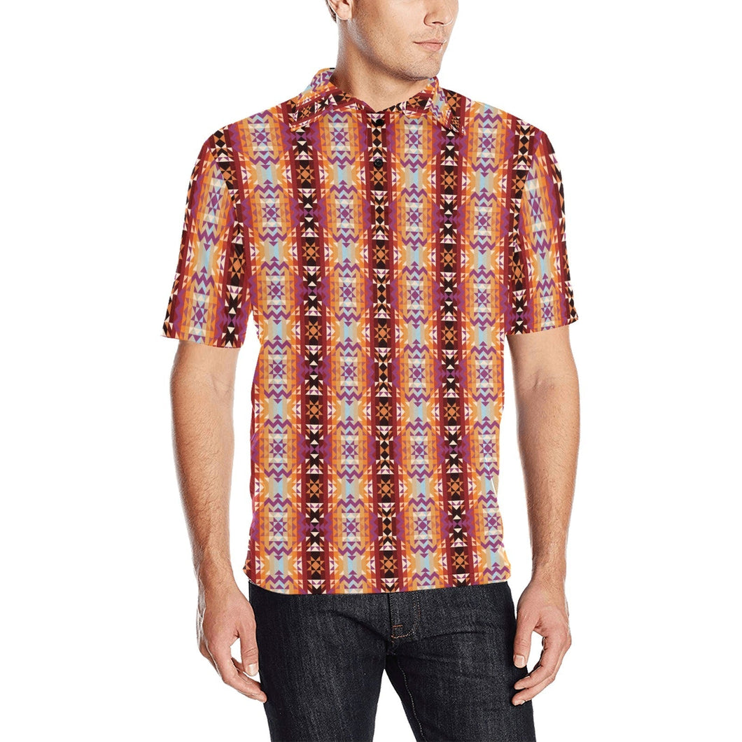 Heatwave Men's All Over Print Polo Shirt (Model T55) Men's Polo Shirt (Model T55) e-joyer 