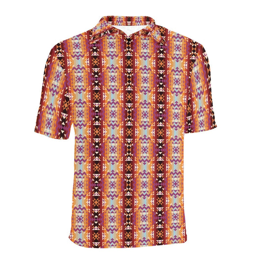 Heatwave Men's All Over Print Polo Shirt (Model T55) Men's Polo Shirt (Model T55) e-joyer 