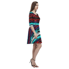 Load image into Gallery viewer, In Between Two Worlds Tethys Half-Sleeve Skater Dress(Model D20) Tethys Half-Sleeve Skater Dress (D20) e-joyer 
