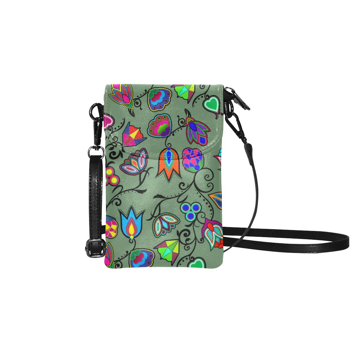 Indigenous Paisley - Dark Sea Small Cell Phone Purse by 49 Dzine