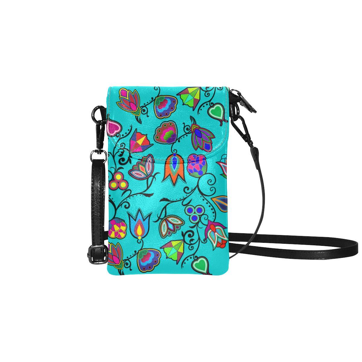 Indigenous Paisley - Sky Small Cell Phone Purse by 49 Dzine