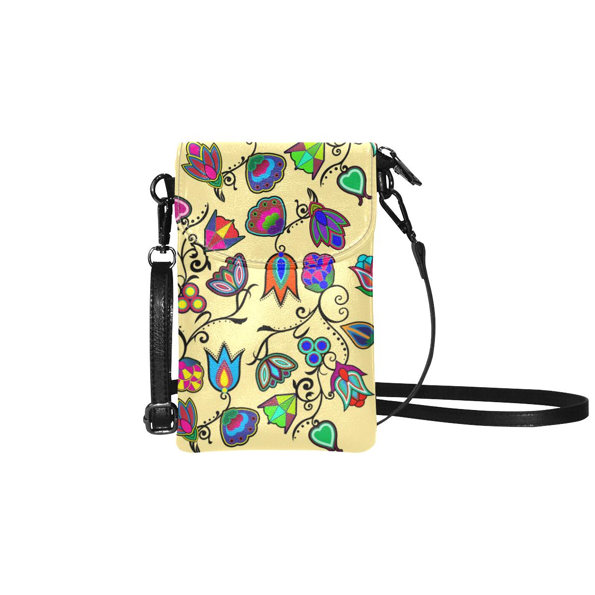 Indigenous Paisley - Vanilla Small Cell Phone Purse by 49 Dzine