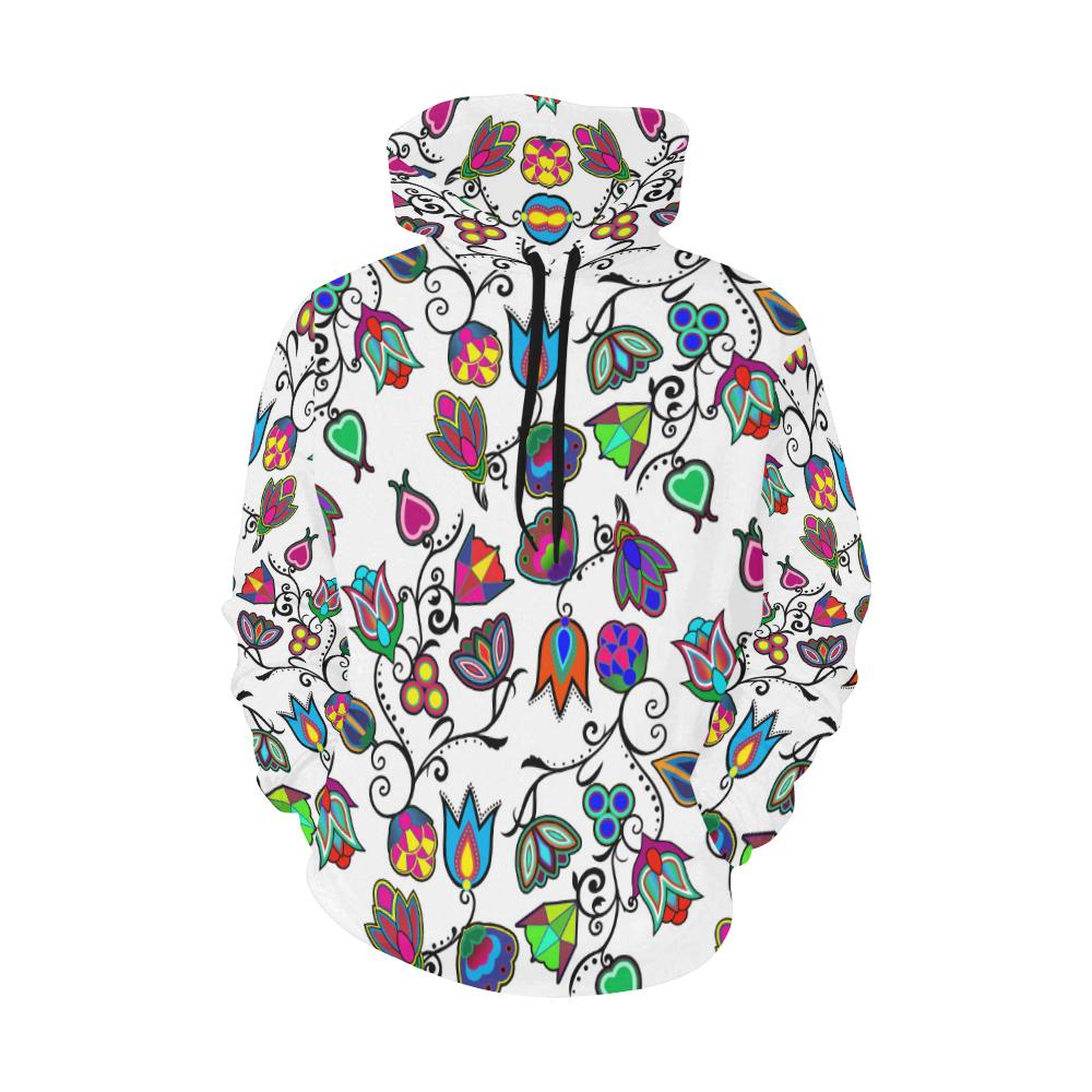 Indigenous Paisley - White Hoodie for Women by 49 Dzine