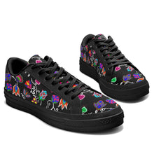 Load image into Gallery viewer, Indigenous Paisley Black Aapisi Low Top Canvas Shoes Black Sole 49 Dzine 
