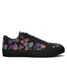 Load image into Gallery viewer, Indigenous Paisley Black Aapisi Low Top Canvas Shoes Black Sole 49 Dzine 
