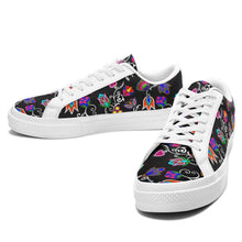 Load image into Gallery viewer, Indigenous Paisley Black Aapisi Low Top Canvas Shoes White Sole 49 Dzine 
