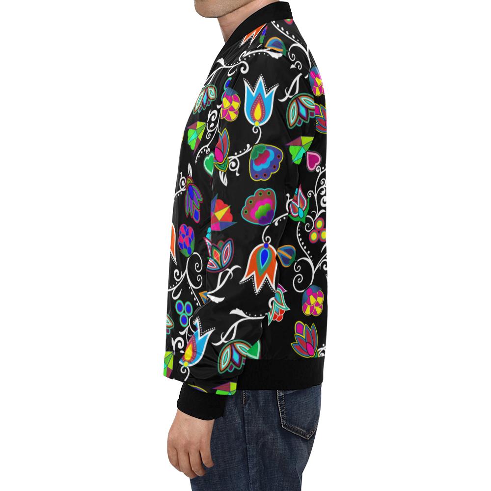 Indigenous Paisley Black All Over Print Bomber Jacket for Men/Large Size (Model H19) All Over Print Bomber Jacket for Men/Large (H19) e-joyer 