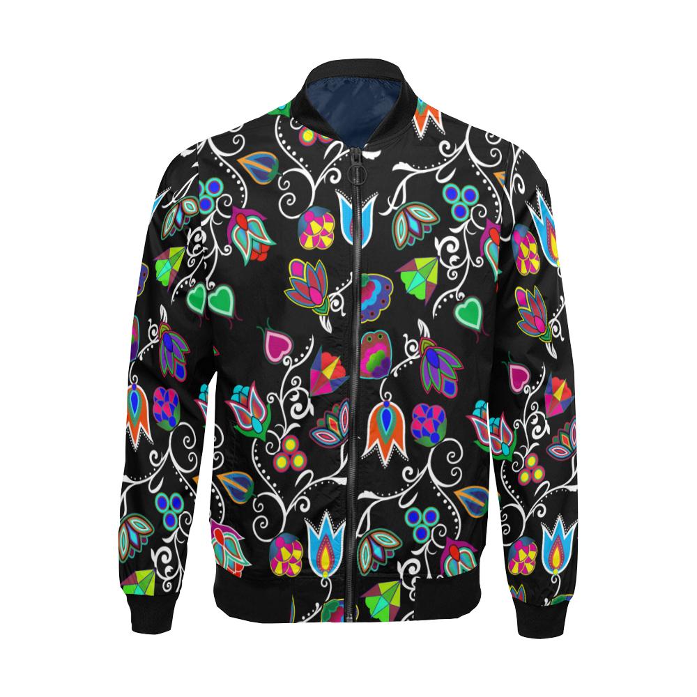 Indigenous Paisley Black All Over Print Bomber Jacket for Men/Large Size (Model H19) All Over Print Bomber Jacket for Men/Large (H19) e-joyer 