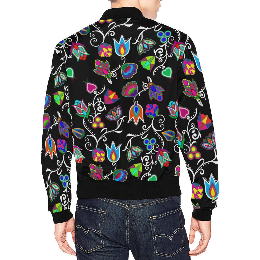 Indigenous Paisley Black All Over Print Bomber Jacket for Men/Large Size (Model H19) All Over Print Bomber Jacket for Men/Large (H19) e-joyer 