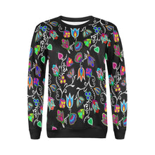 Load image into Gallery viewer, Indigenous Paisley Black All Over Print Crewneck Sweatshirt for Women (Model H18) Crewneck Sweatshirt for Women (H18) e-joyer 
