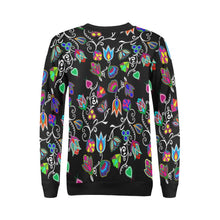 Load image into Gallery viewer, Indigenous Paisley Black All Over Print Crewneck Sweatshirt for Women (Model H18) Crewneck Sweatshirt for Women (H18) e-joyer 
