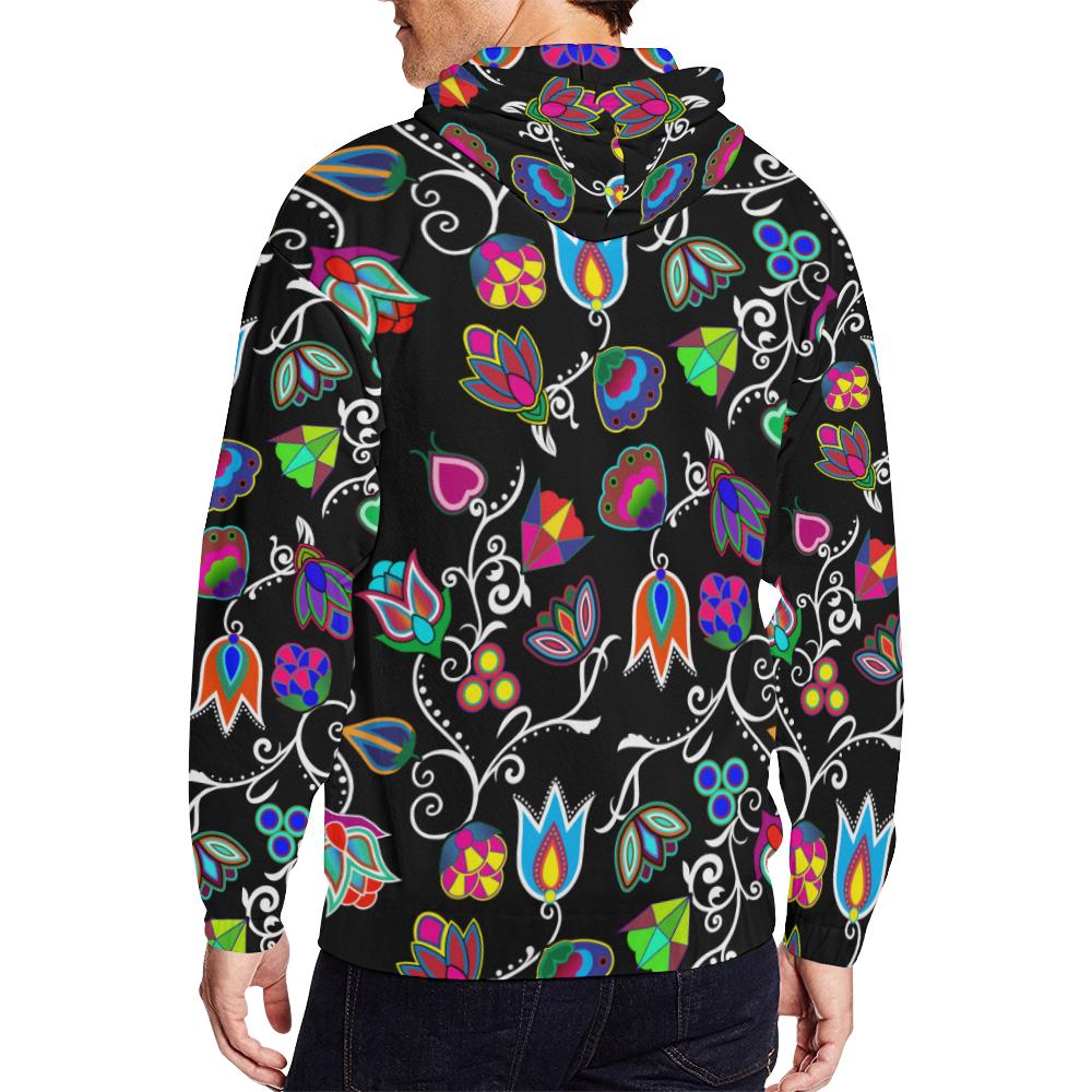 Indigenous Paisley Black All Over Print Full Zip Hoodie for Men (Model H14) All Over Print Full Zip Hoodie for Men (H14) e-joyer 