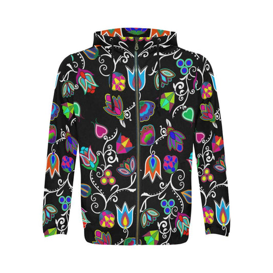 Indigenous Paisley Black All Over Print Full Zip Hoodie for Men (Model H14) All Over Print Full Zip Hoodie for Men (H14) e-joyer 