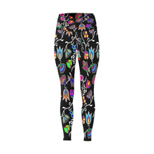 Load image into Gallery viewer, Indigenous Paisley Black All Over Print High-Waisted Leggings (Model L36) High-Waisted Leggings (L36) e-joyer 
