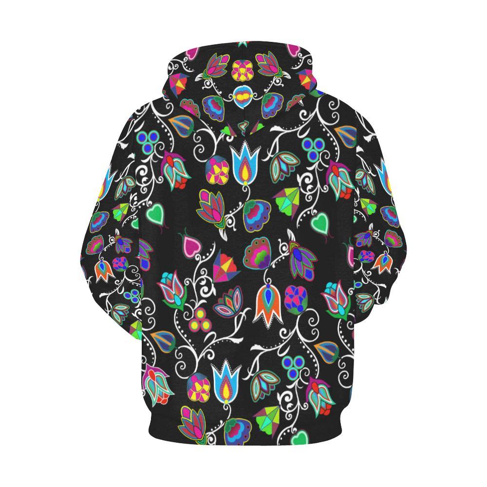 Indigenous Paisley - Black All Over Print Hoodie for Women (USA Size) (Model H13) All Over Print Hoodie for Women (H13) e-joyer 