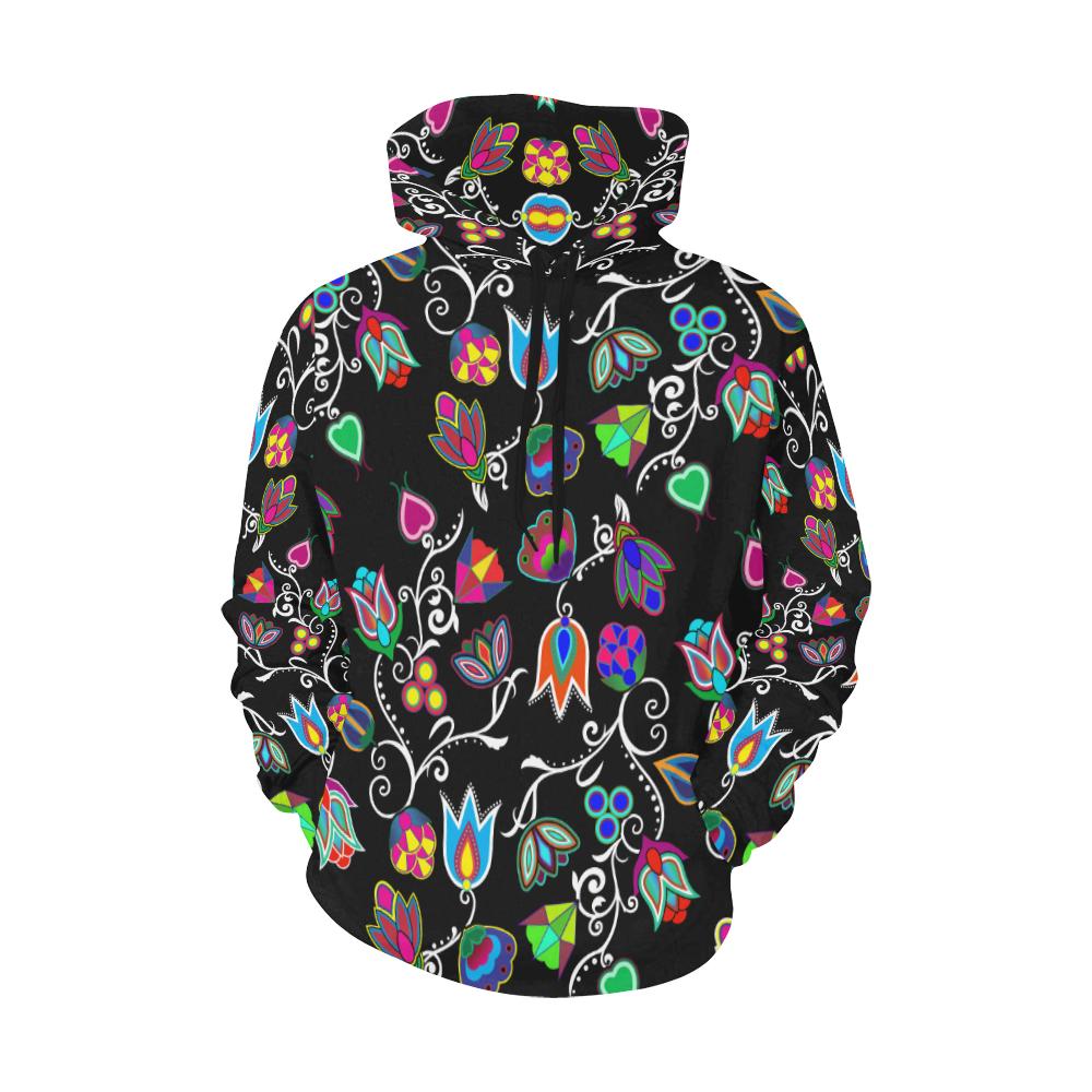 Indigenous Paisley - Black All Over Print Hoodie for Women (USA Size) (Model H13) All Over Print Hoodie for Women (H13) e-joyer 