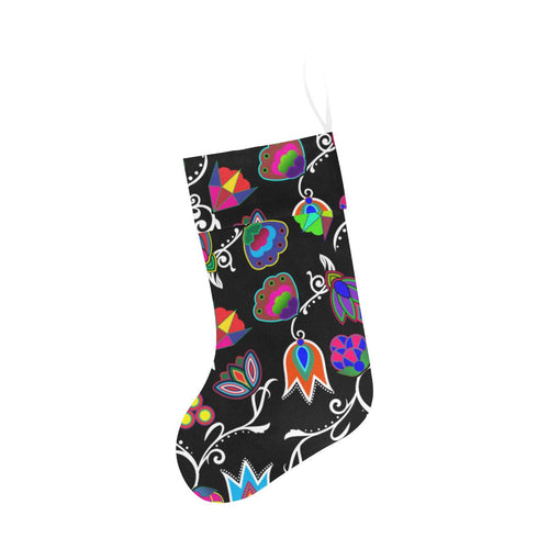 Indigenous Paisley Black Christmas Stocking Christmas Stocking e-joyer 