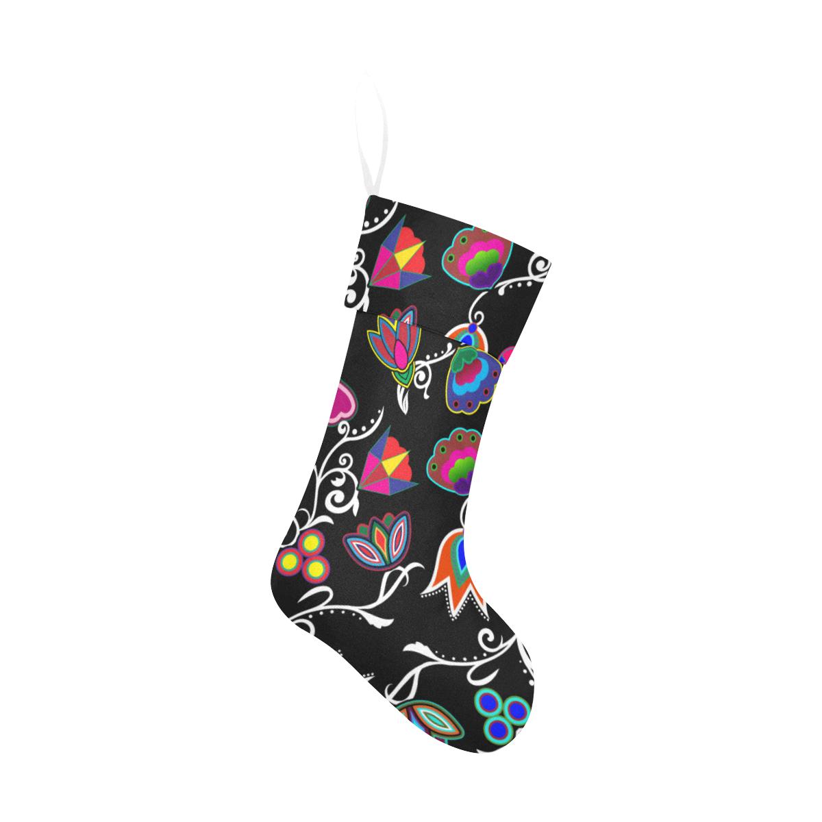 Indigenous Paisley Black Christmas Stocking Christmas Stocking e-joyer 