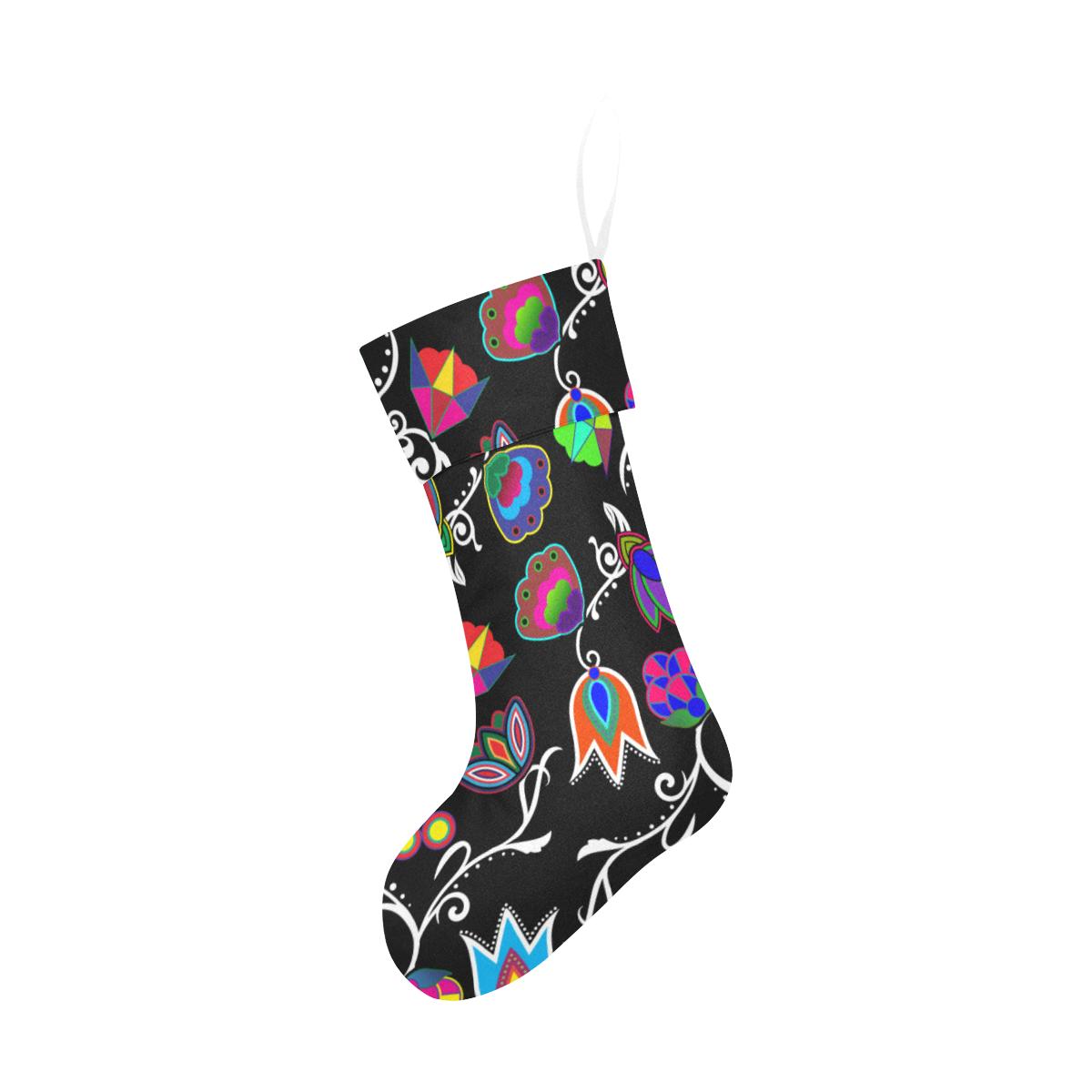 Indigenous Paisley Black Christmas Stocking Christmas Stocking e-joyer 