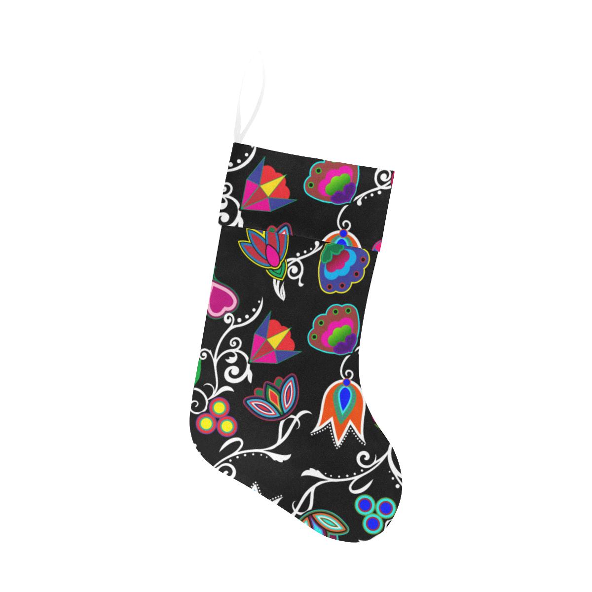 Indigenous Paisley Black Christmas Stocking Christmas Stocking e-joyer 