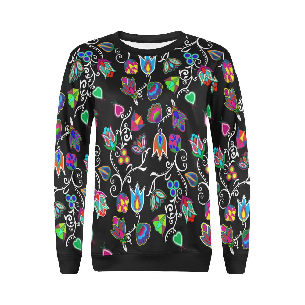 Indigenous Paisley Black Crewneck – Women's Sweatshirt by 49 Dzine