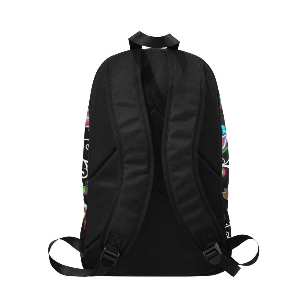 Indigenous Paisley Black Fabric Backpack for Adult (Model 1659) Casual Backpack for Adult (1659) e-joyer 