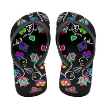 Load image into Gallery viewer, Indigenous Paisley Black Flip Flops 49 Dzine 
